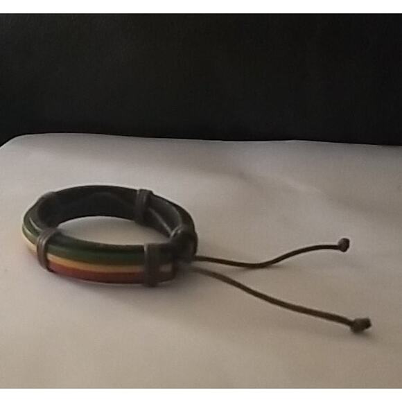 Adjustable Rasta Reggae Bracelet Multicolor - Picture 2 of 13